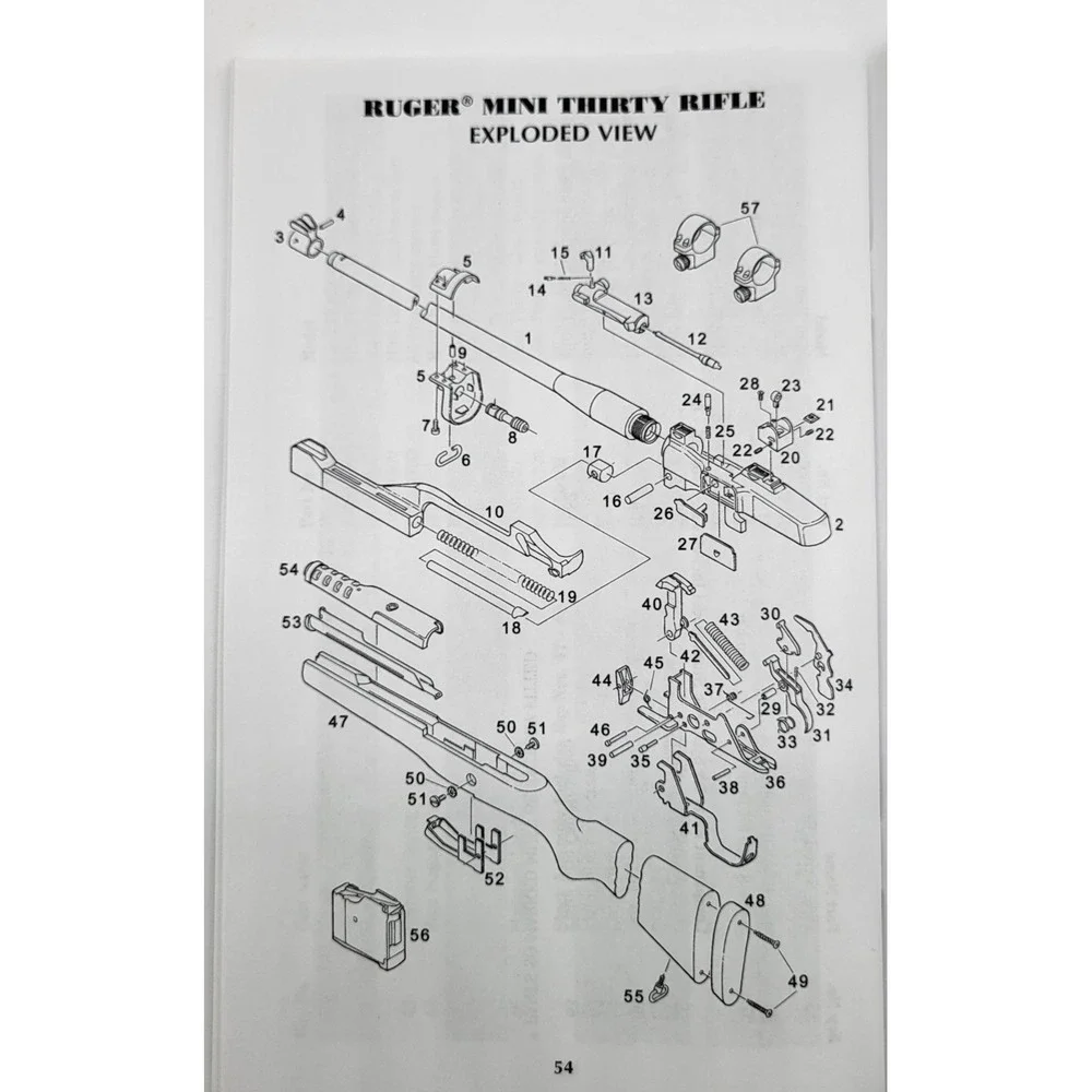Ruger Instruction Manual For A Ruger Mini-14 Ranch & Mini Thirty Rifles - Picture 5 of 6